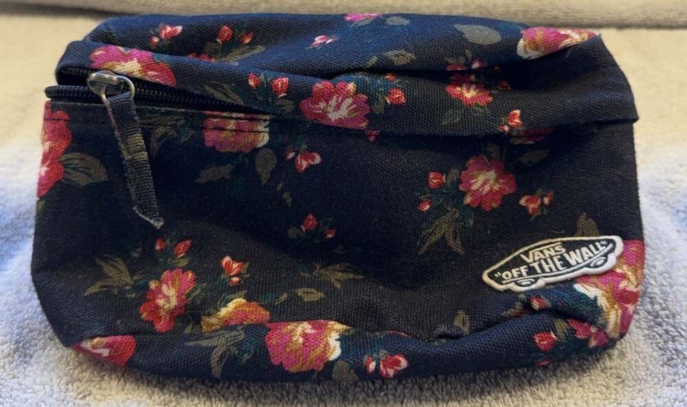 Vans Off The Wall Floral Fanny Pack Navy Pink Belt Bag Adjustable Waist Bag